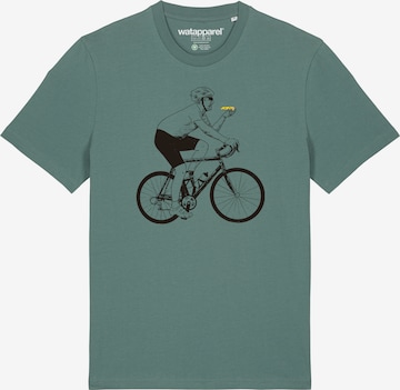 T-Shirt 'Fahrrad und Pizza' Watapparel en vert : devant