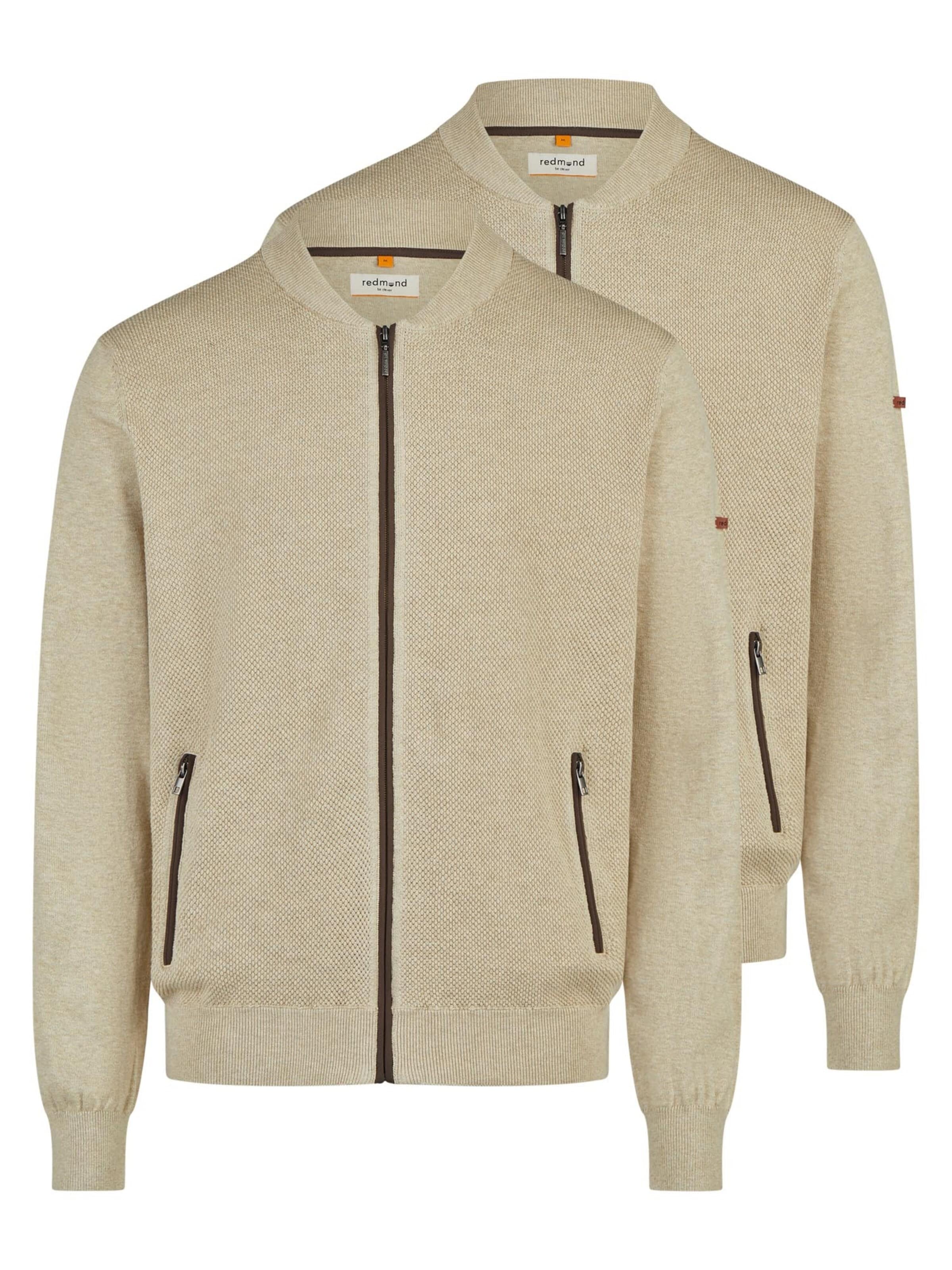 redmond Knit Cardigan 'Basic' in Beige: front