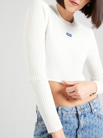 HUGO Blue Sweater 'Succorie_B' in White