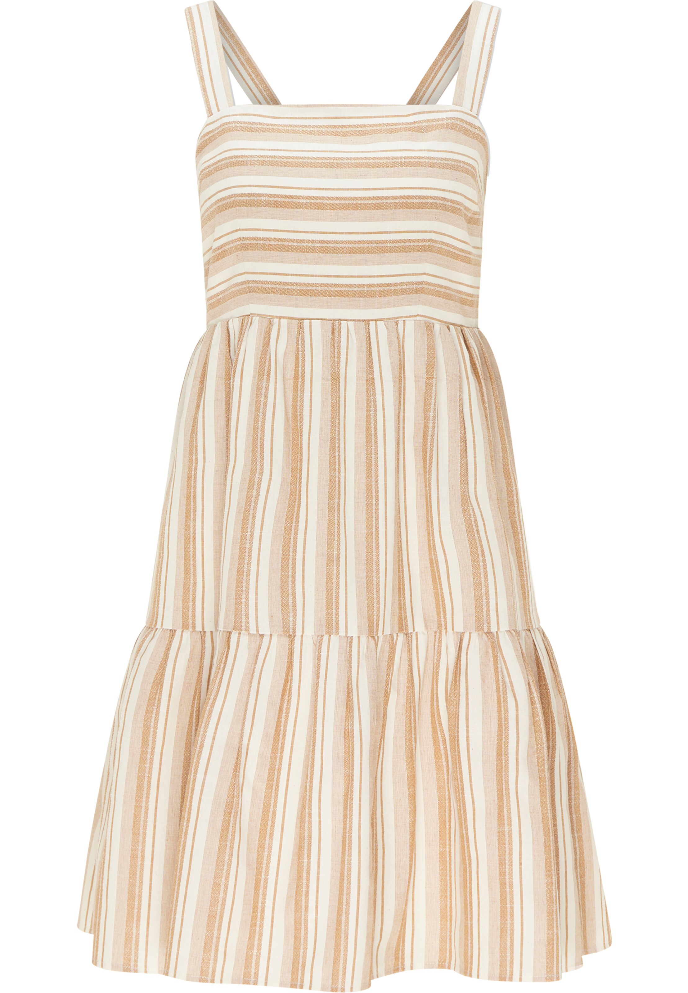 Frauen Kleider DreiMaster Vintage Kleid in Beige, Dunkelbeige, Weiß - SM46830 Frauen Kleider DreiMaster Vintage Kleid in Beige, Dunkelbeige, Weiß - SM46830