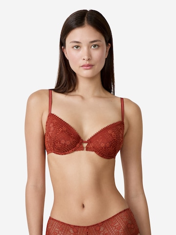 T-shirt Reggiseno 'Aura' di ETAM in marrone: frontale