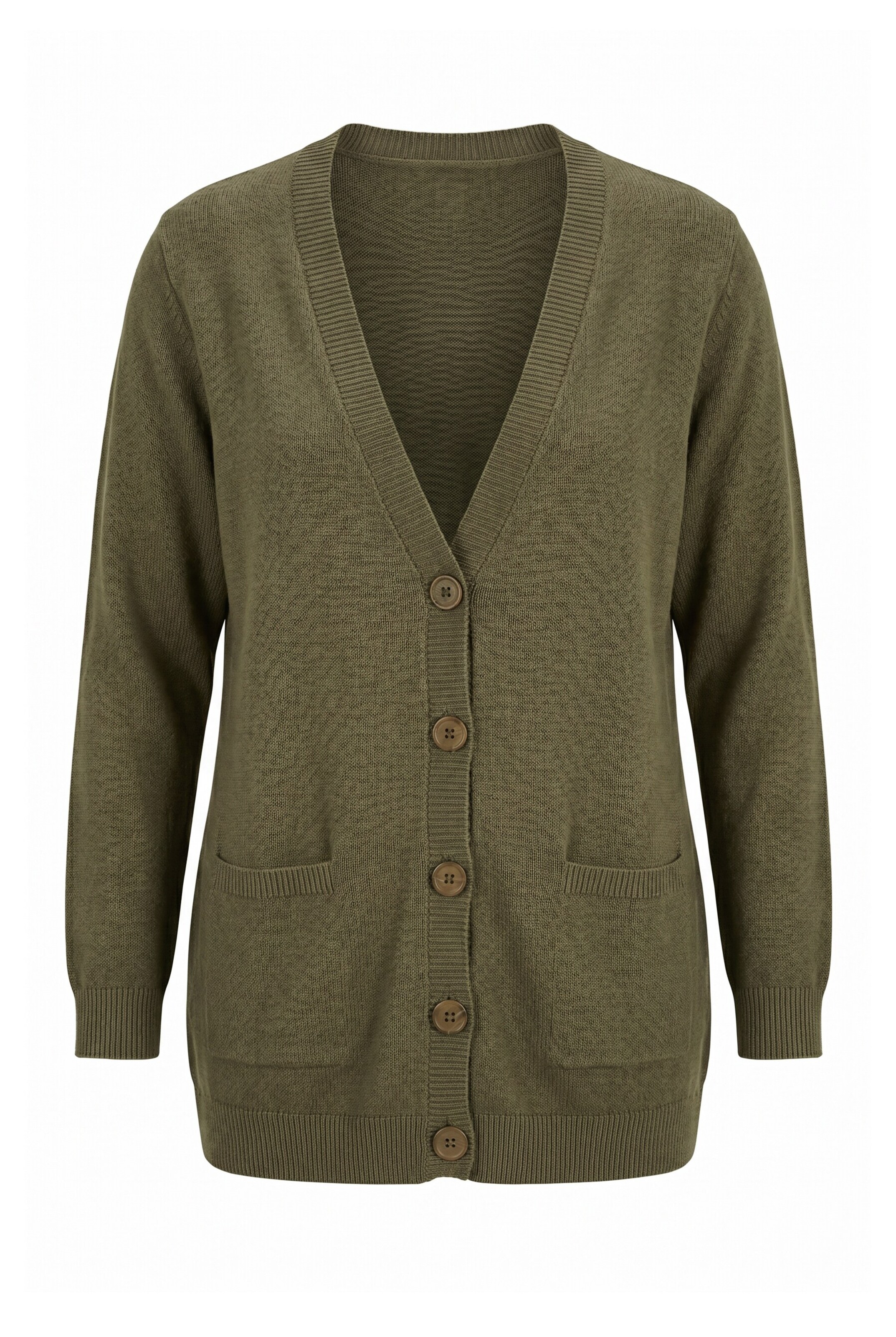 MIAMODA Knit Cardigan in Green: front