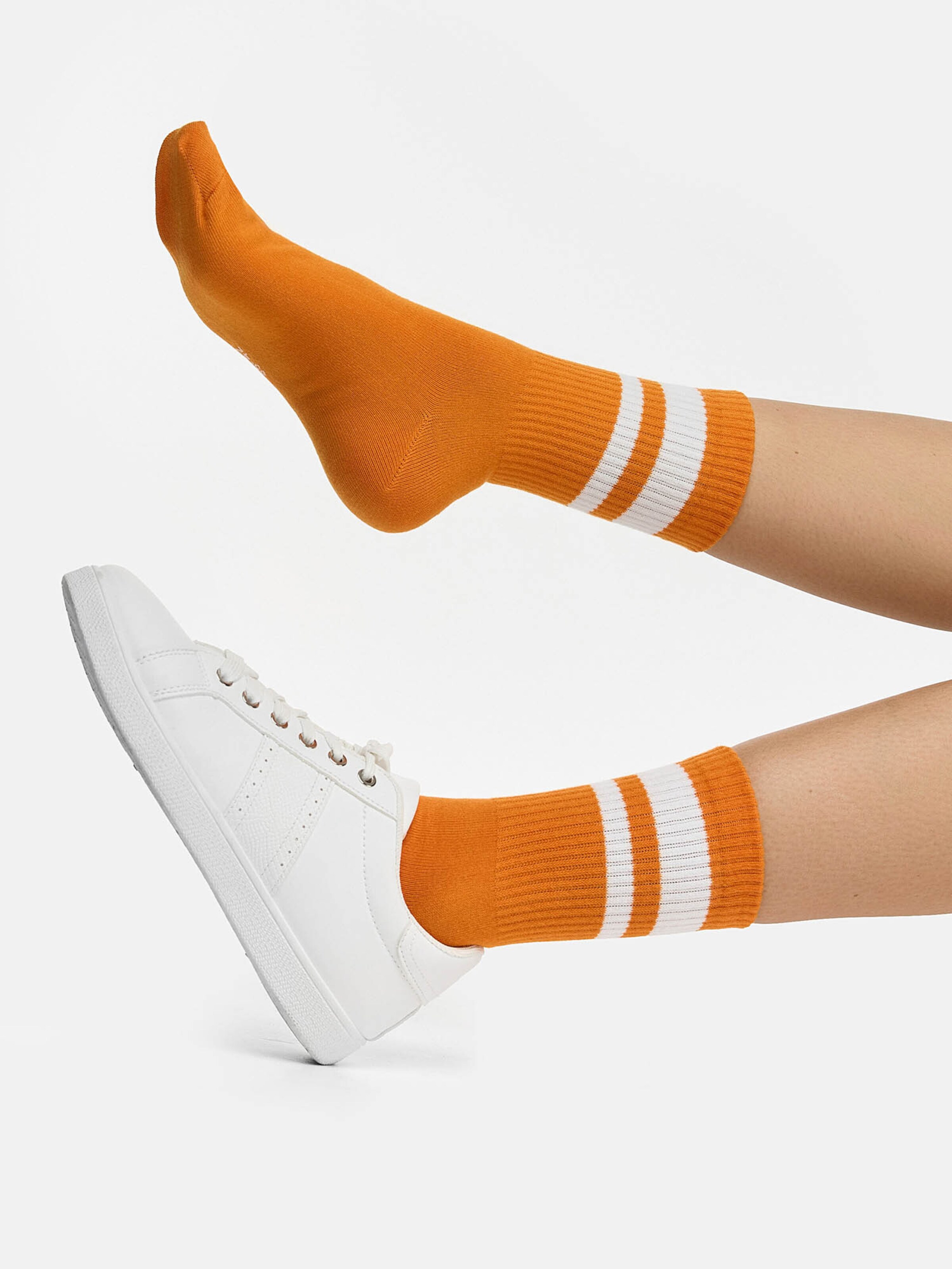 Nur Die Socks ' Statement Socken mit Stickerei ' in Orange