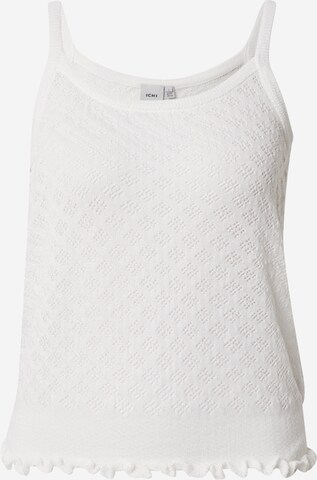 ICHI Knitted Top in White: front