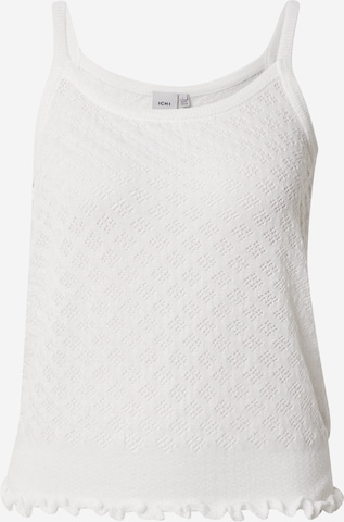 ICHI Knitted Top in White: front