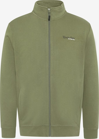 UNCLE SAM Zip-Up Hoodie in Green: front