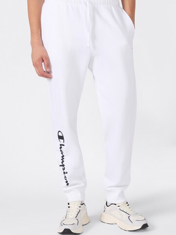 Champion Authentic Athletic ApparelTapered Hlače - bijela boja: prednji dio