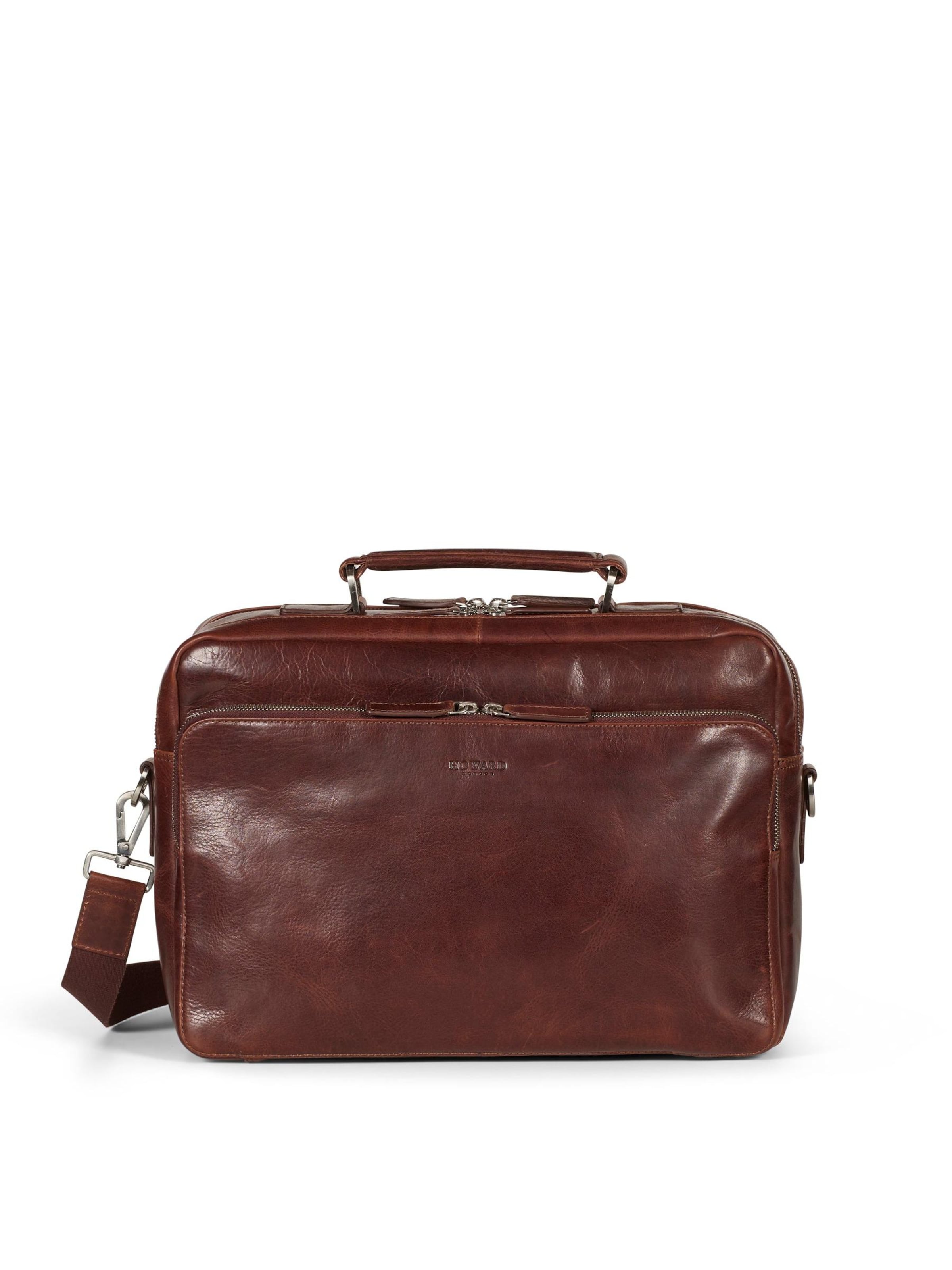 Valigetta ventiquattrore 'Briefcase Bag Damien Brown' di Howard London in marrone: frontale