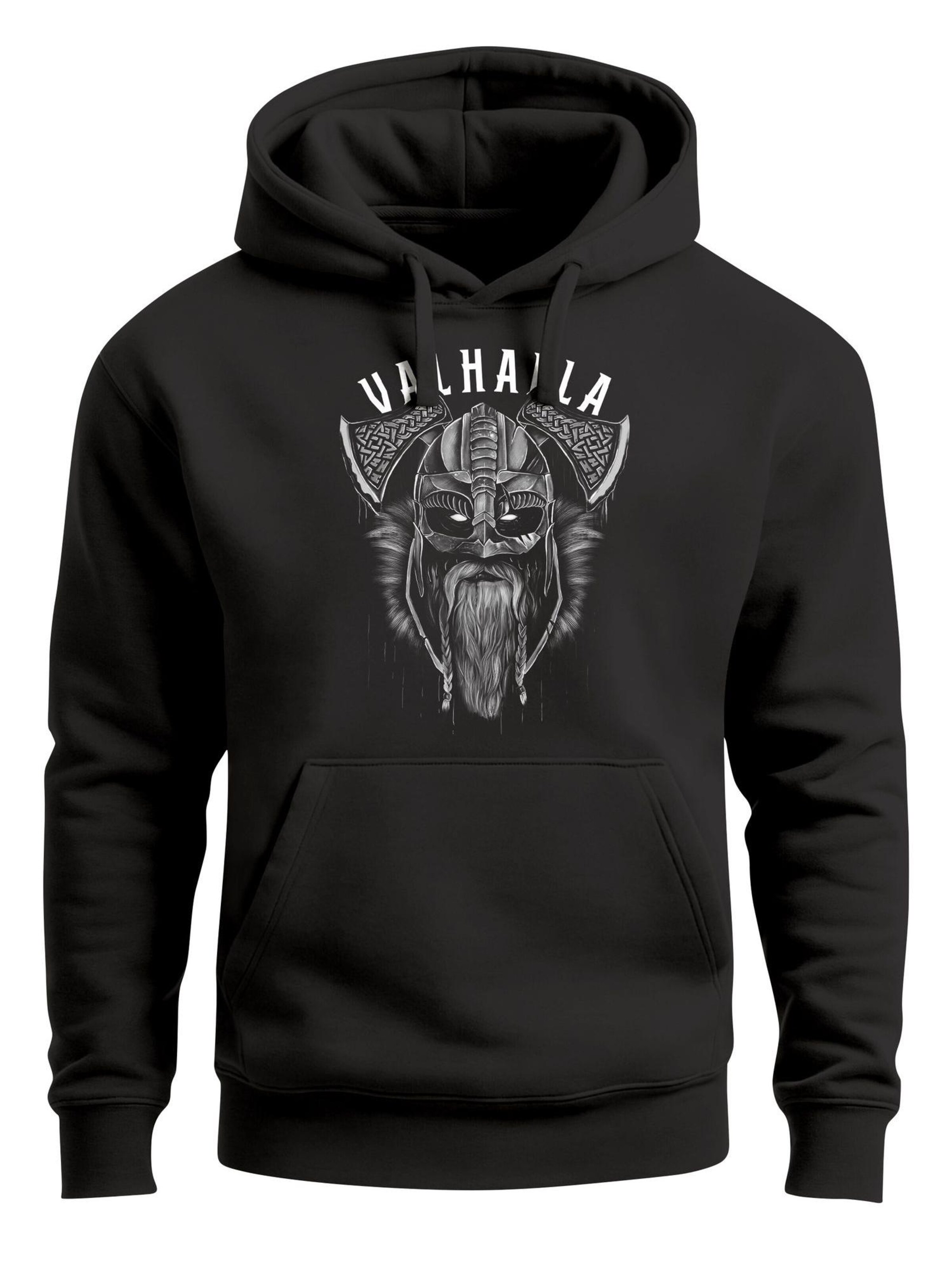 Neverless Sweatshirt 'Valhalla Odin' in Black: front