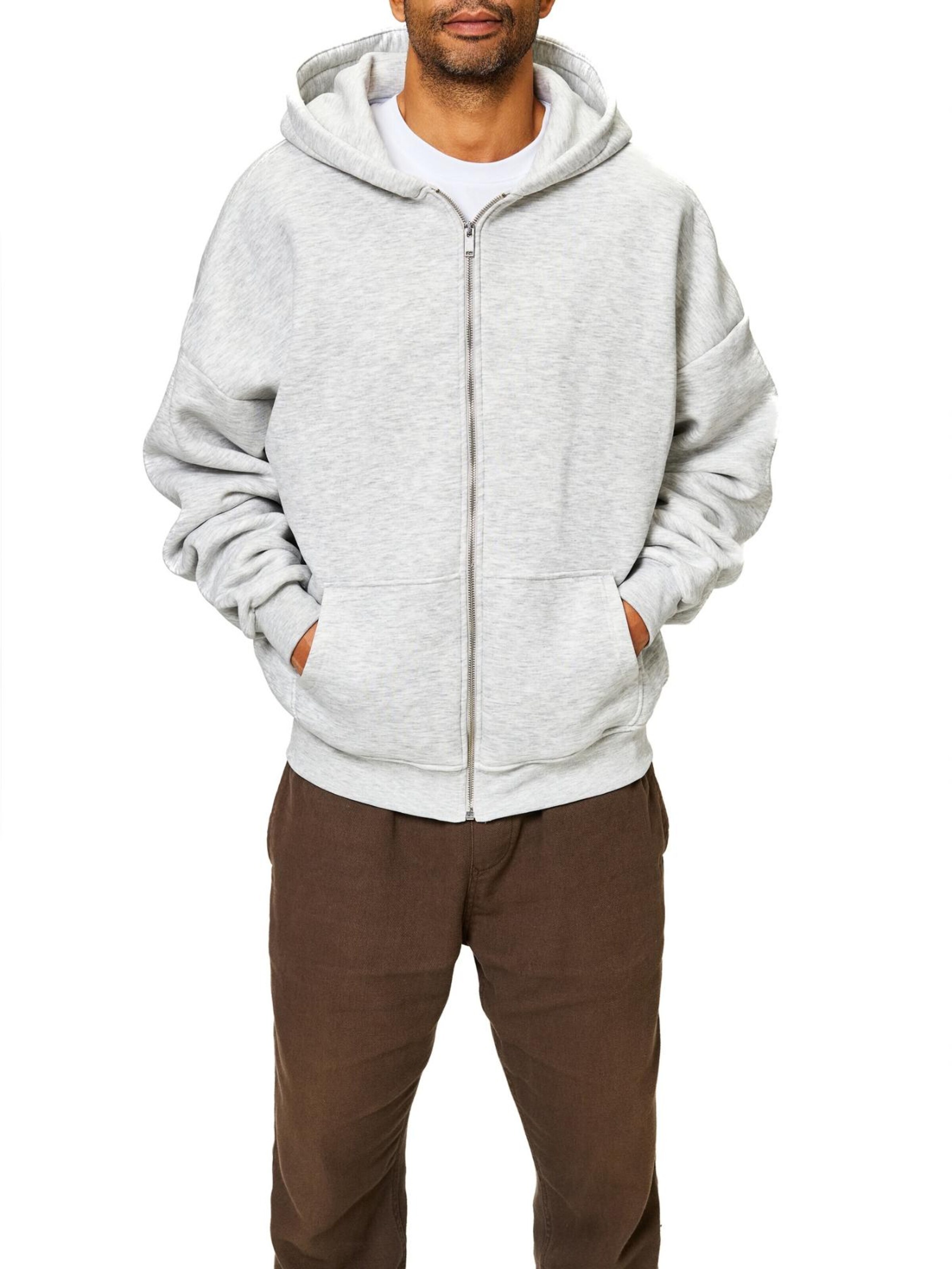 BlankOrder Zip-Up Hoodie in Grey