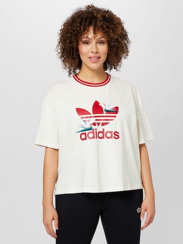 ADIDAS ORIGINALS Тениска 'Thebe Magugu' в бяло: отпред