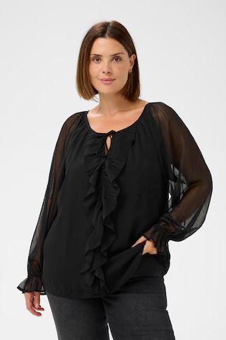 KAFFE CURVE Blouse 'KCMilanna' in Black: front