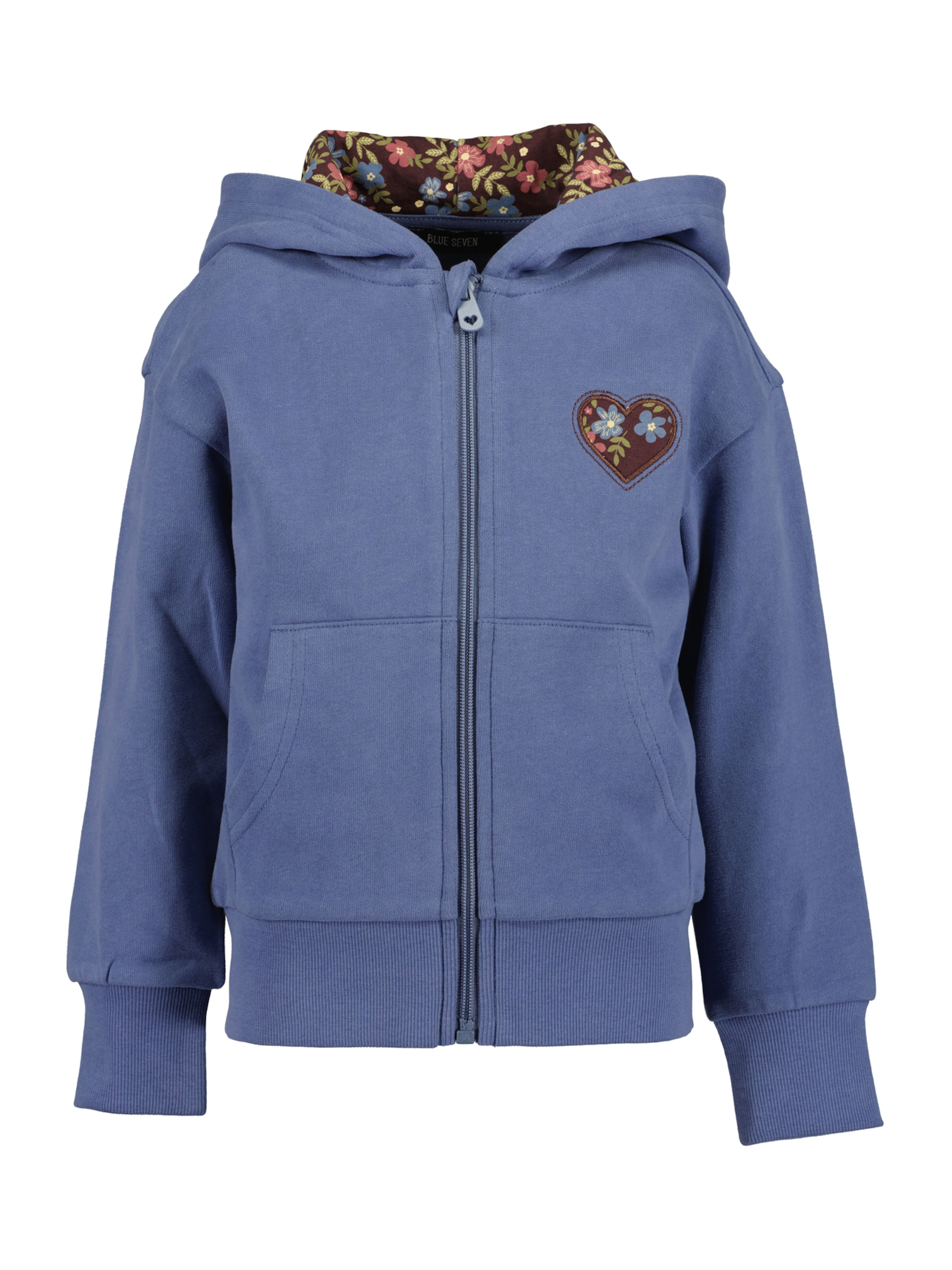BLUE SEVEN Zip-Up Hoodie in Blue: front