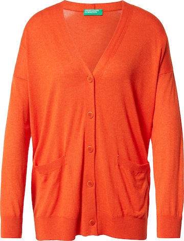 UNITED COLORS OF BENETTON Knit Cardigan in Orange: front
