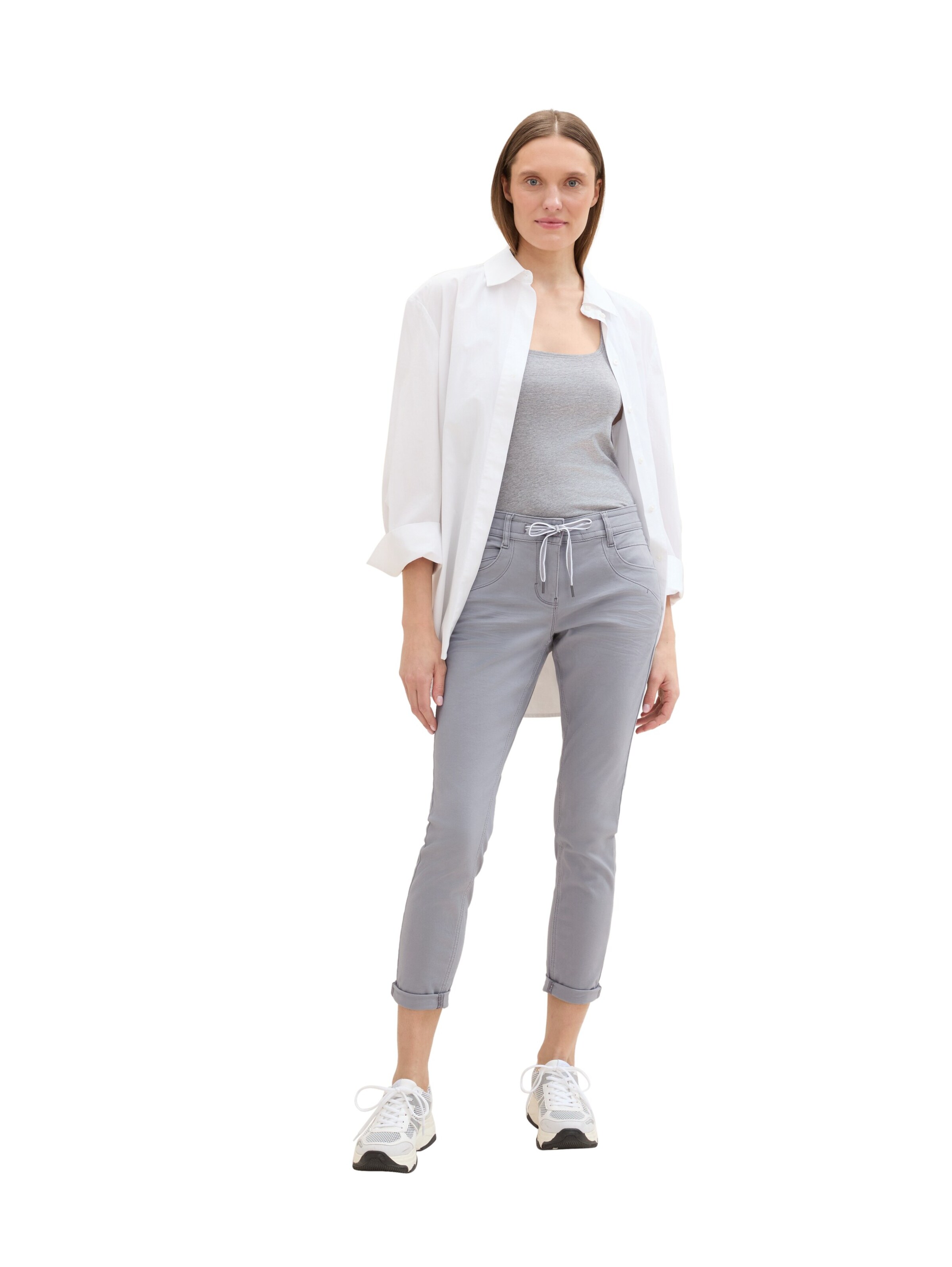 Tapered Pantaloni di TOM TAILOR in grigio