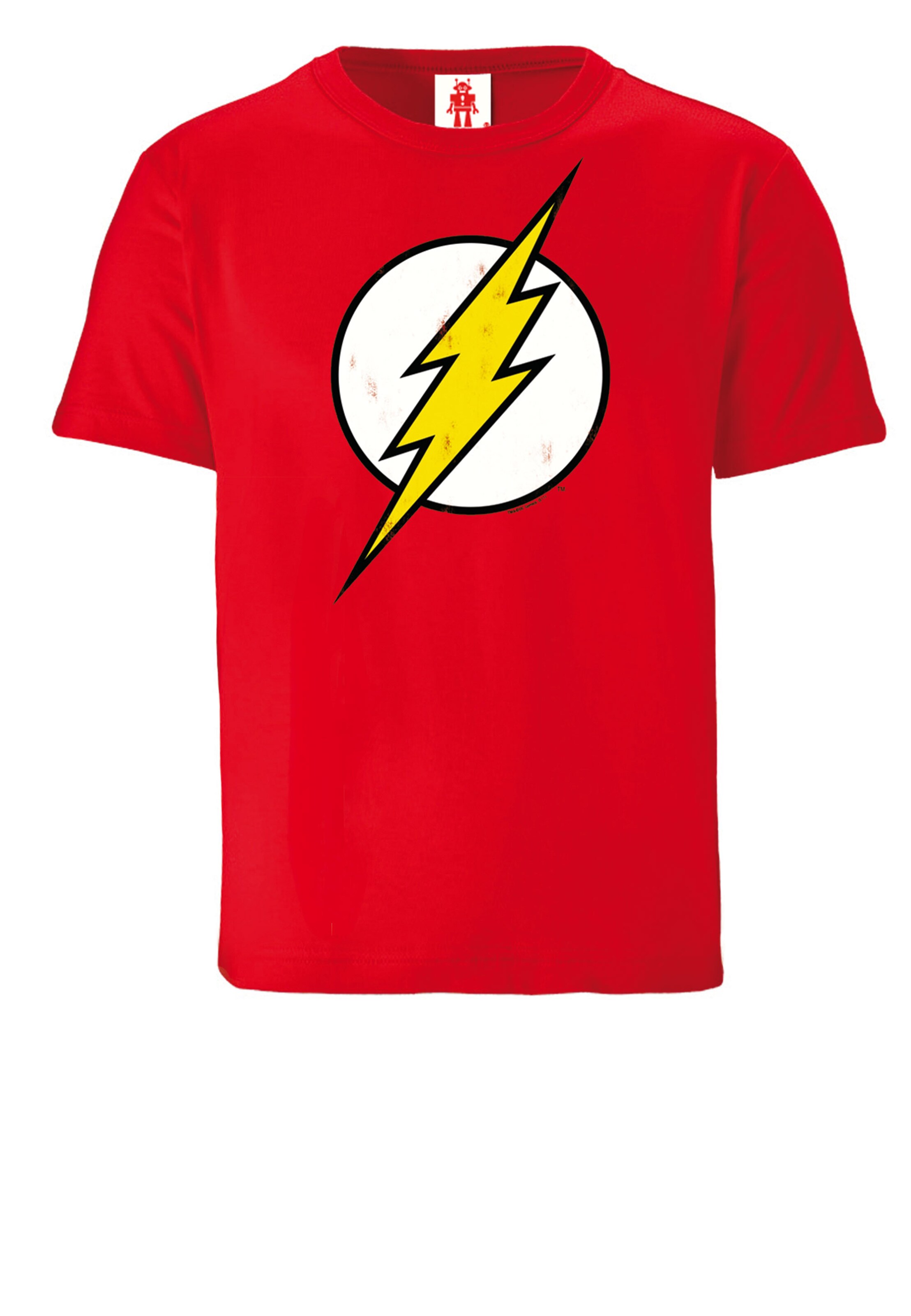 LOGOSHIRT Shirt 'DC - Flash' in Red: front