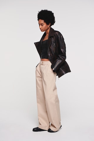 Aligne Wide leg Pleat-Front Pants 'Fanita' in Beige