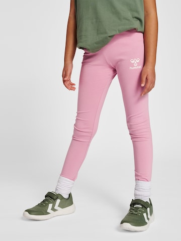 Skinny Pantalon de sport 'Onze' Hummel en rose : devant
