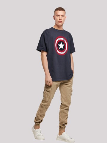 F4NT4STIC Shirt 'Marvel Avengers Captain America Distressed Shield' in Blauw