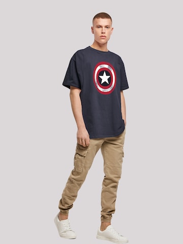 T-Shirt 'Marvel Avengers Captain America Distressed Shield' F4NT4STIC en bleu