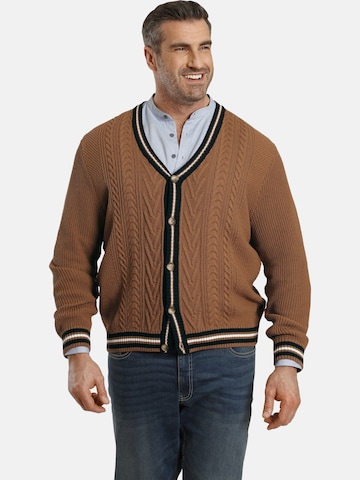 Charles Colby Knit Cardigan ' Duke Starks ' in Brown: front
