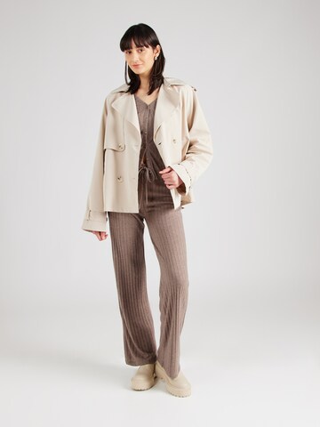 PIECES Wide leg Pants 'PCIRIS' in Brown