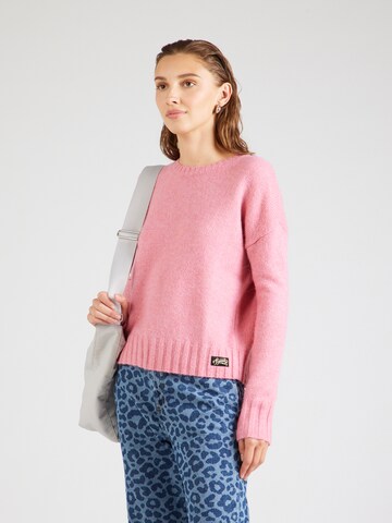 Superdry Свитер 'ESSENTIAL' в Ярко-розовый: спереди