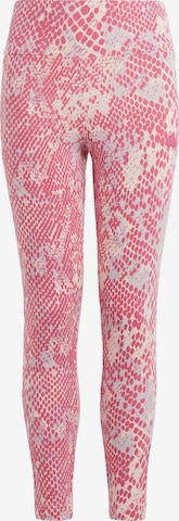 ADIDAS SPORTSWEAR Skinny Sporthose 'Future Icons Allover Print' in Pink: predná strana