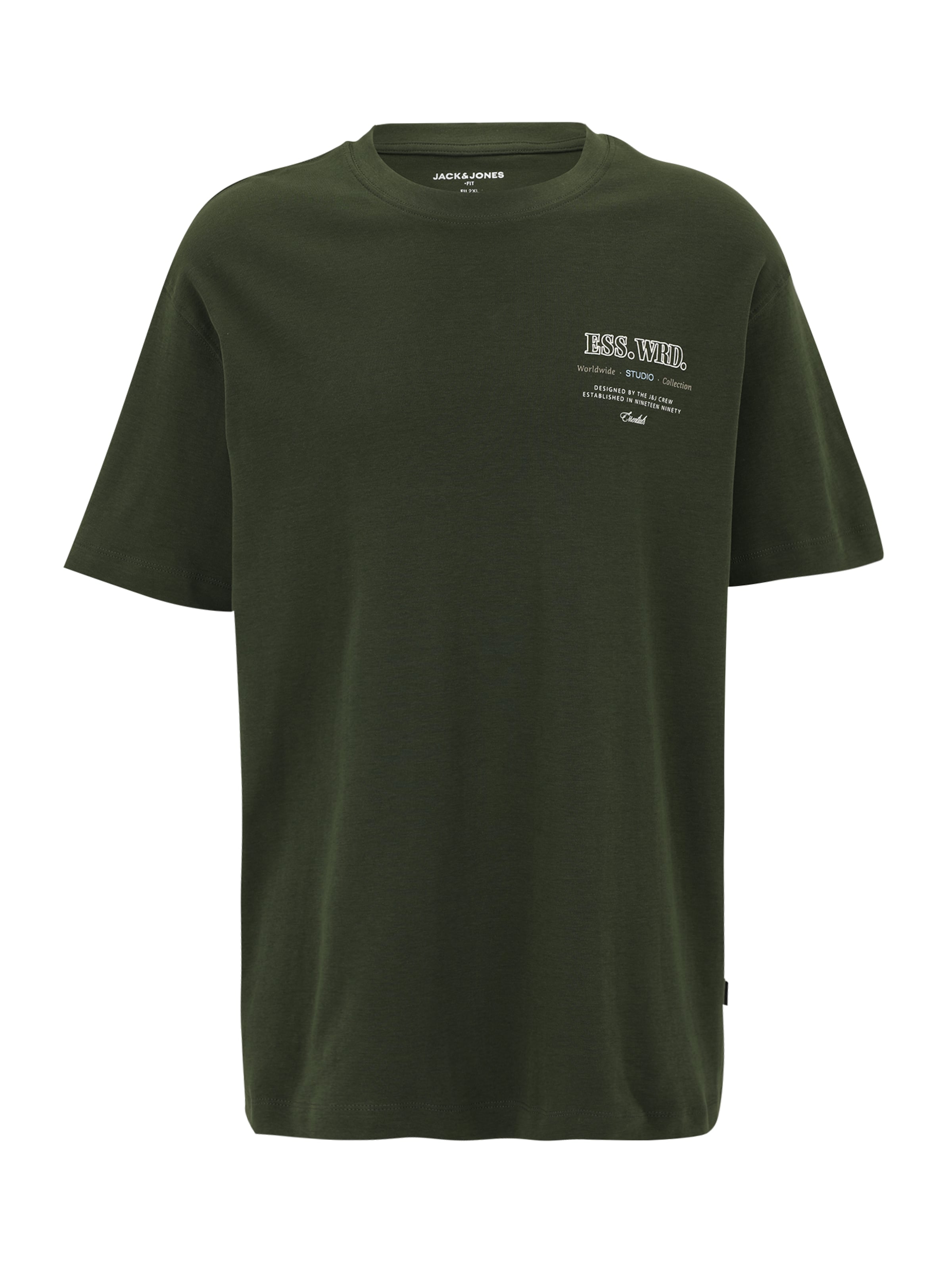 Jack & Jones Plus Футболка 'JJEURBAN EDGE STUDIO' в Зеленый: спереди