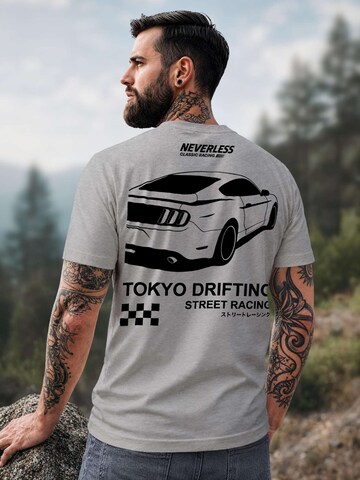 Neverless Shirt 'Tokyo Drifting' in Grey