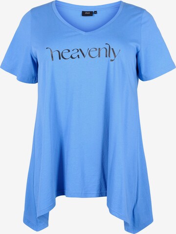 Zizzi Shirt 'ANNA' in Blauw: voorkant