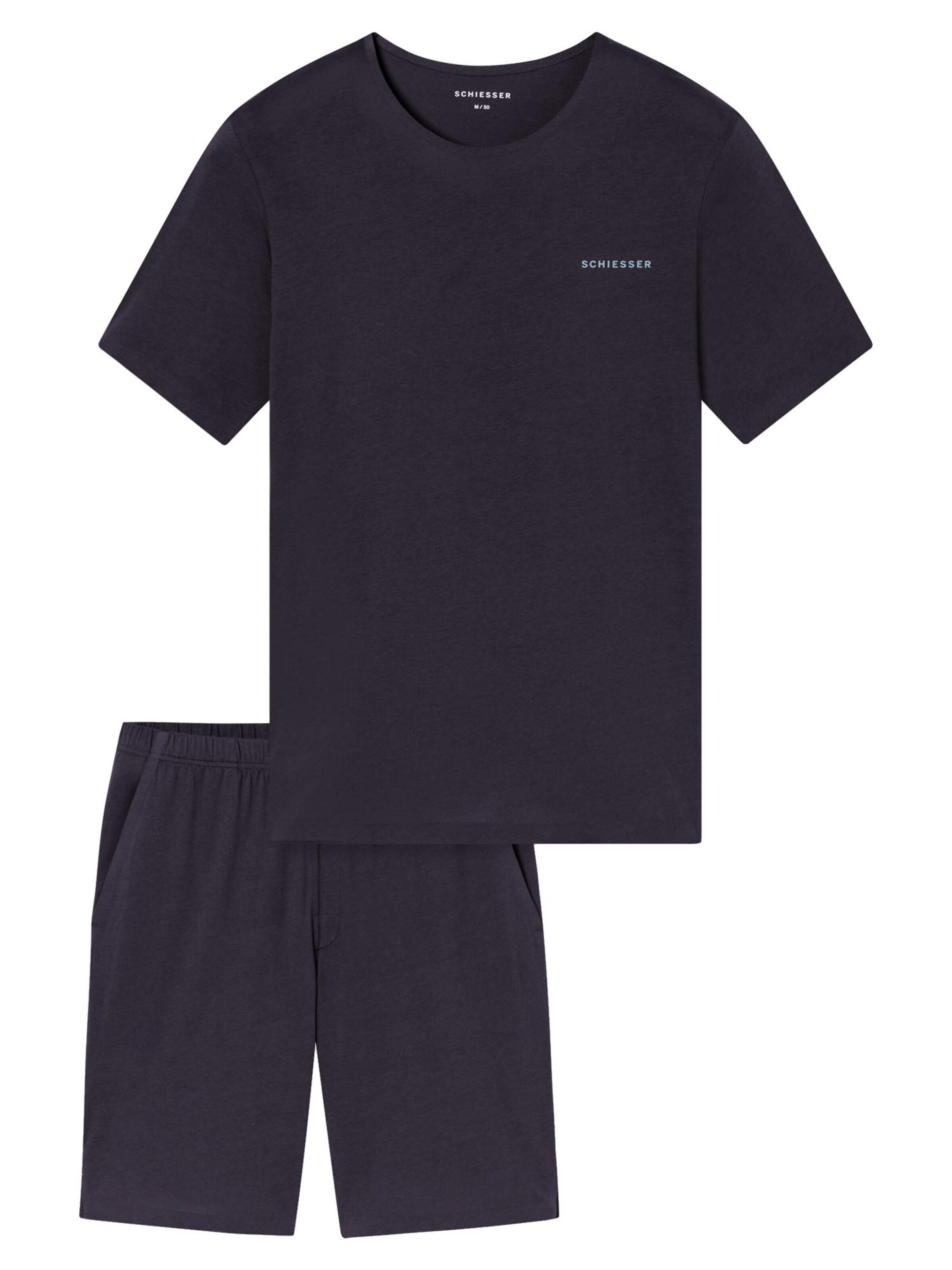 SCHIESSER Pyjama kurz 'Modern Bonded'‌‌‌‌‌‌‌‌ in M in dunkelgrau, Produktansicht