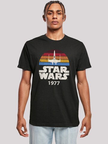 F4NT4STIC Shirt 'Star Wars X-Wing Trip 1977 T-' in Zwart: voorkant