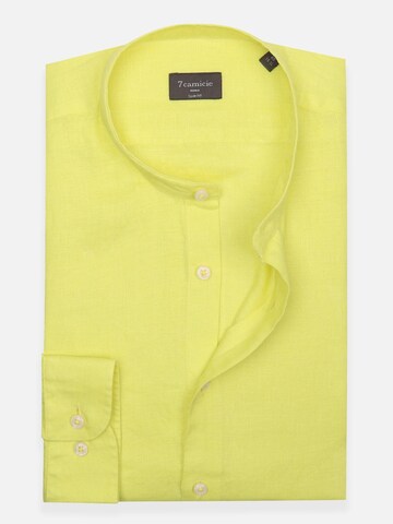 Slim fit Camicia business 'Caravaggio Essentials Linen Man Shirt Light Blue' di 7Camicie in giallo
