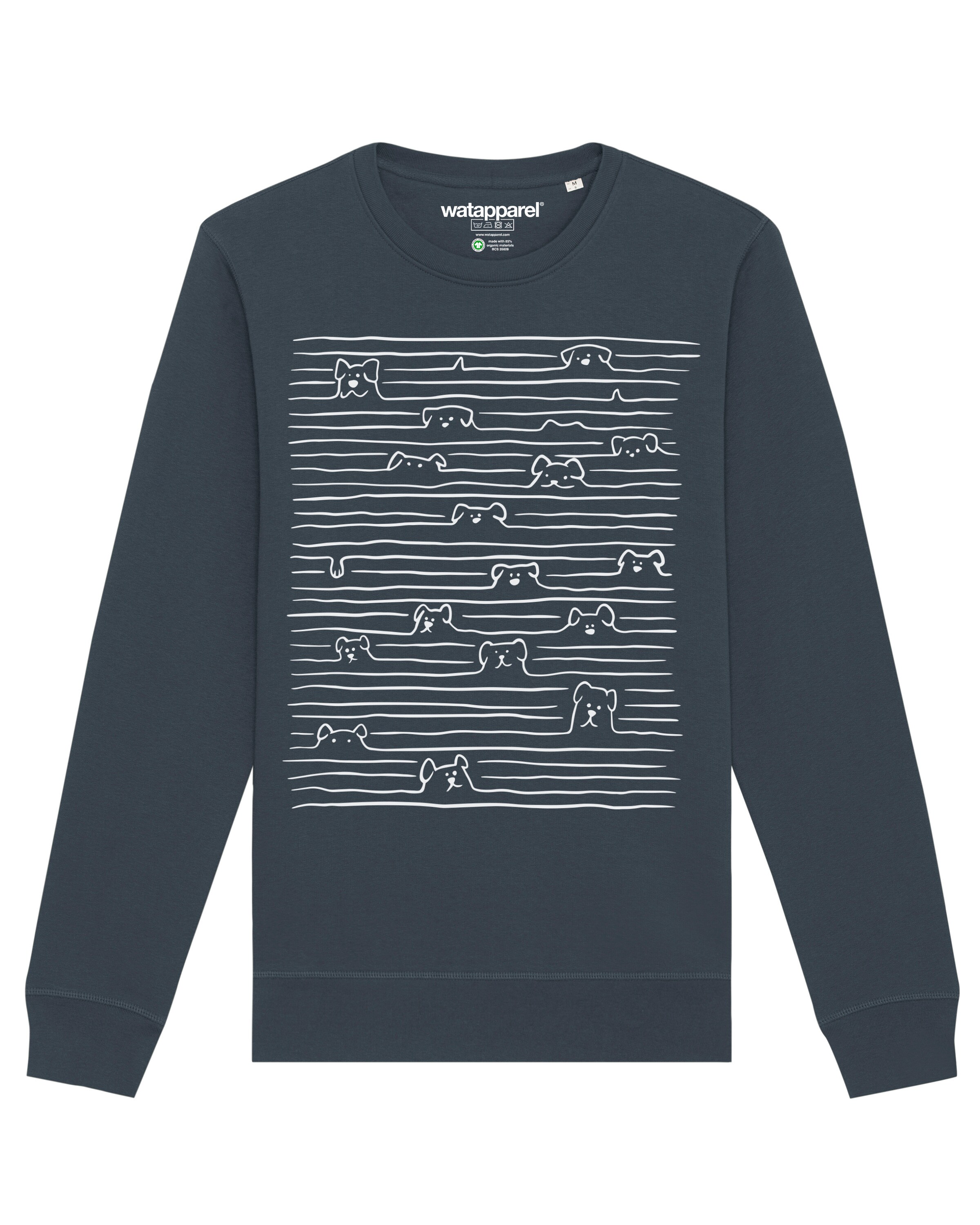 Watapparel Sweatshirt ' Doodle Dogs ' in Grey: front