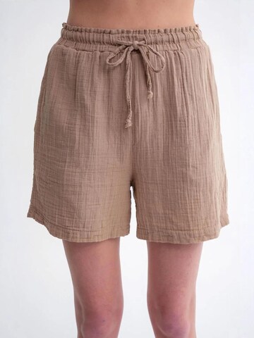 MixRay - Perna larga Calças em bege: frente