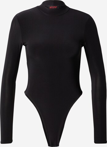 Misspap Shirt Bodysuit in Black: front