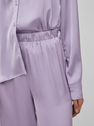 VILA Wide leg Pants 'CLAIR' in Purple