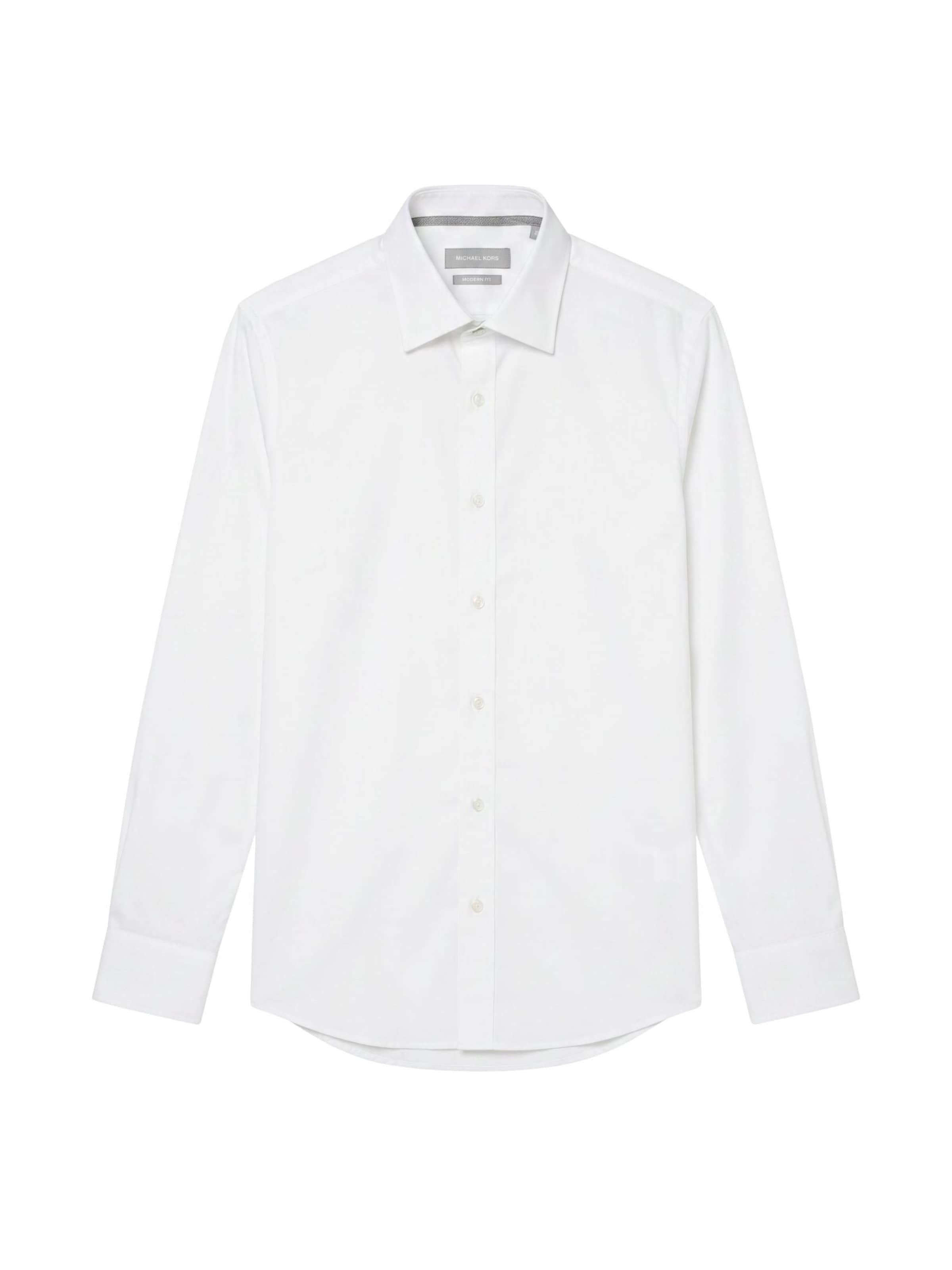 Michael Kors - Camisa 'DOBBY ENGINEERD MODERN FIT SHIRT CAMICIA' en blanco: frente