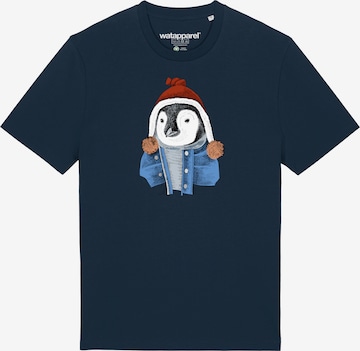 Watapparel Shirt ' Pinguin ' in Blue: front