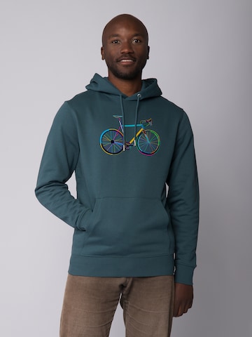 Felpa ' Fahrrad by night ' di Watapparel in blu: frontale