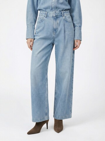 KAVAZI - Folgado Calças de ganga de pregas em azul: frente