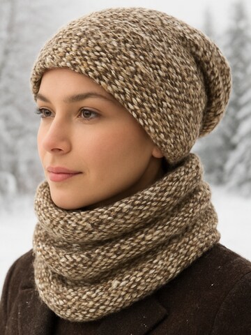 Kumixi Beanie 'Mütze & Schal Set' in Beige