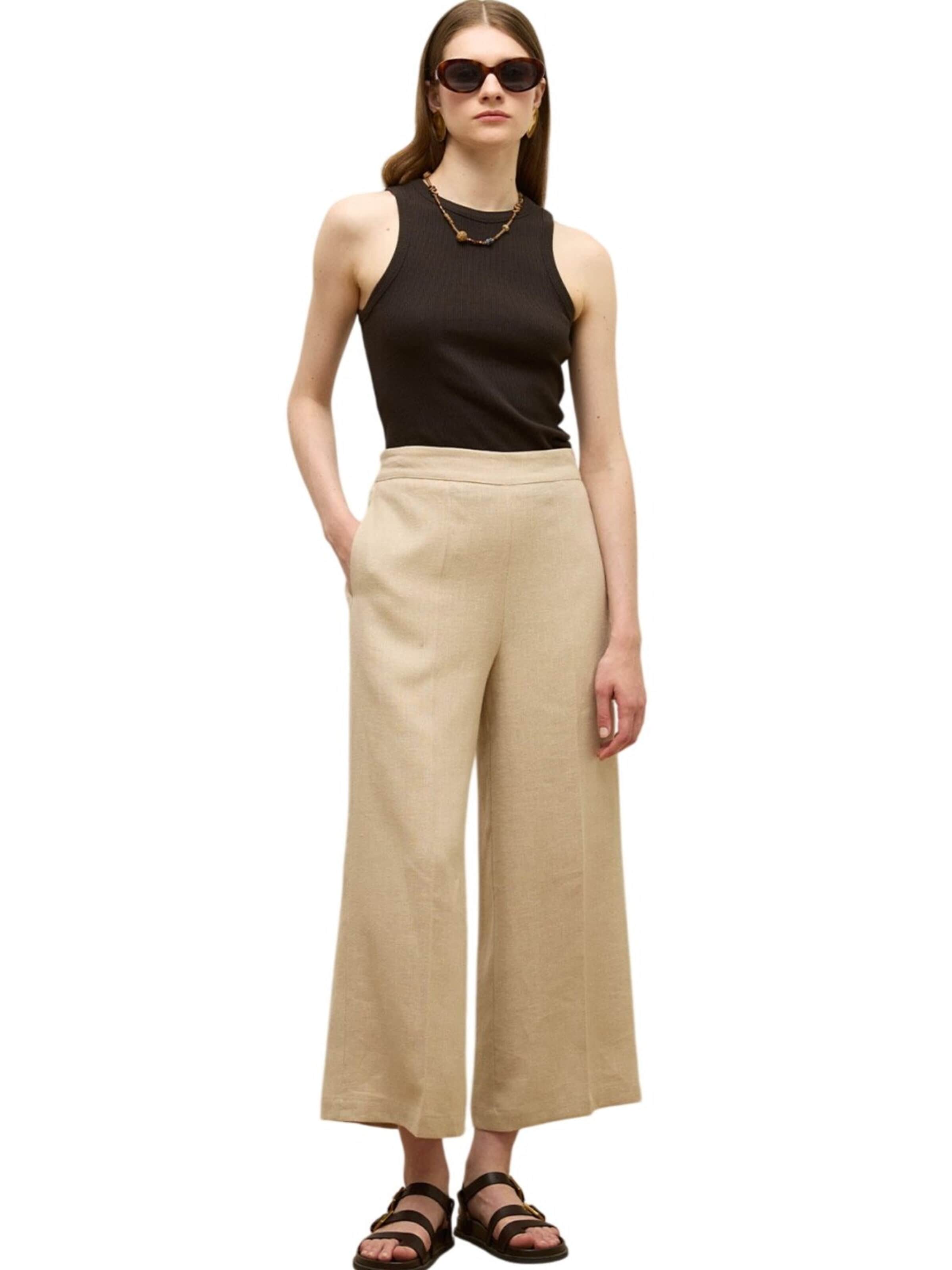 MANUKA Wide Leg Hose in Beige
