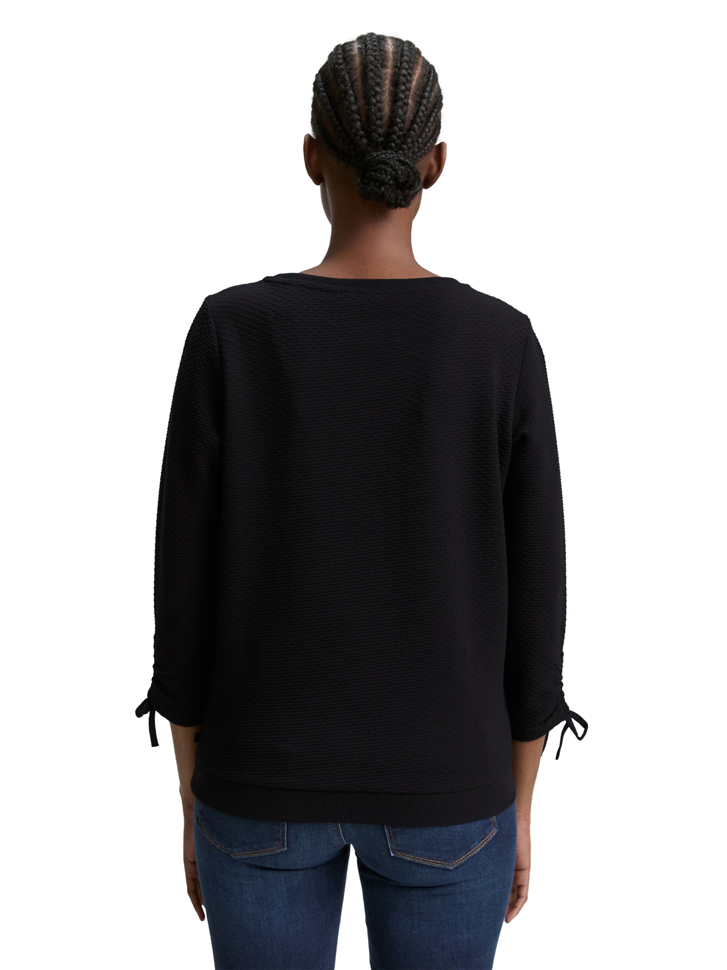 TOM TAILOR DENIM Sweatshirt in Black