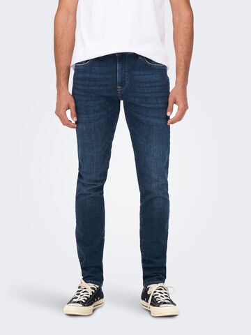 Slimfit Jeans 'Loom' di Only & Sons in blu: frontale