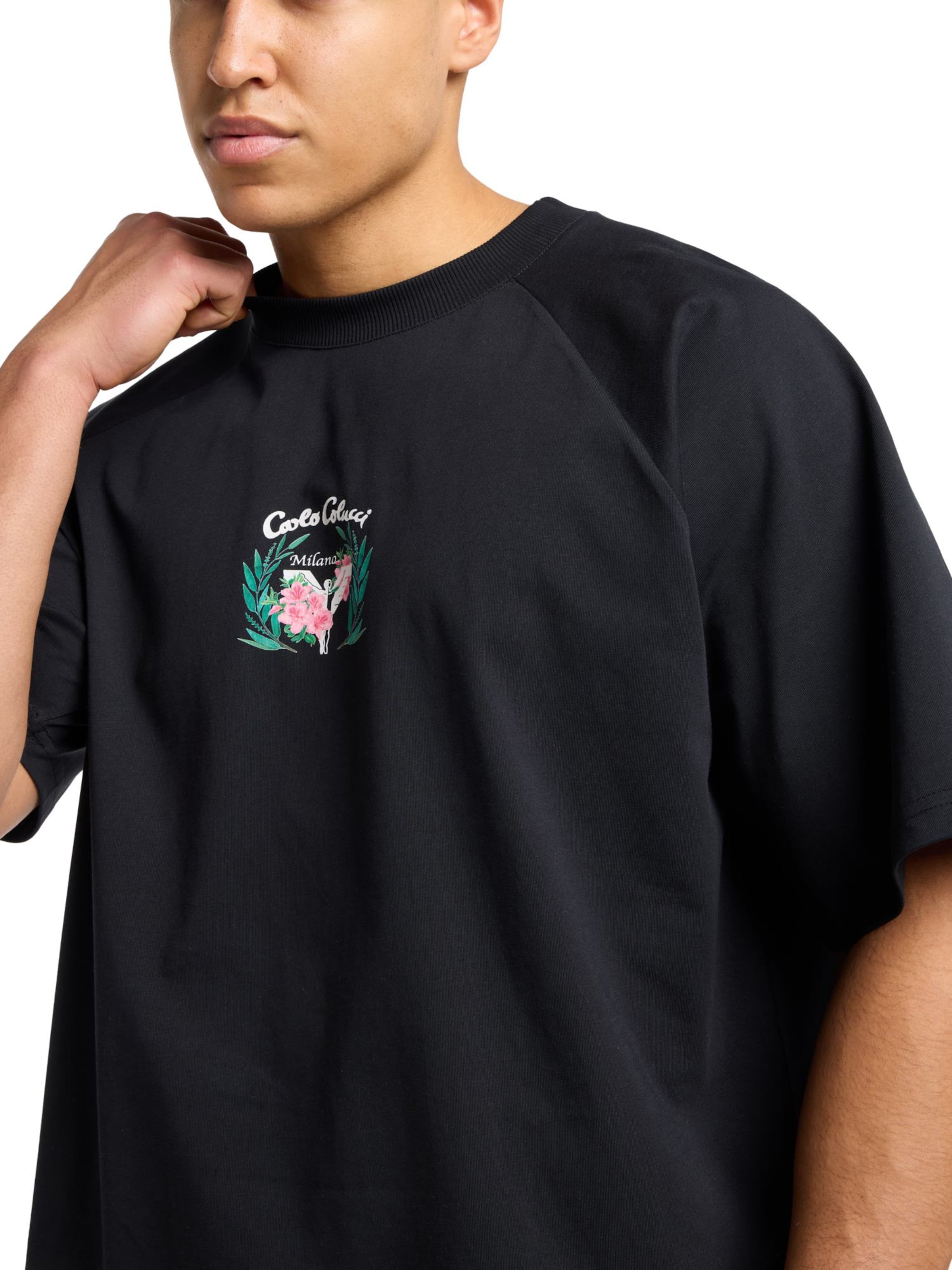 Carlo Colucci T-Shirt 'Egger' in Schwarz