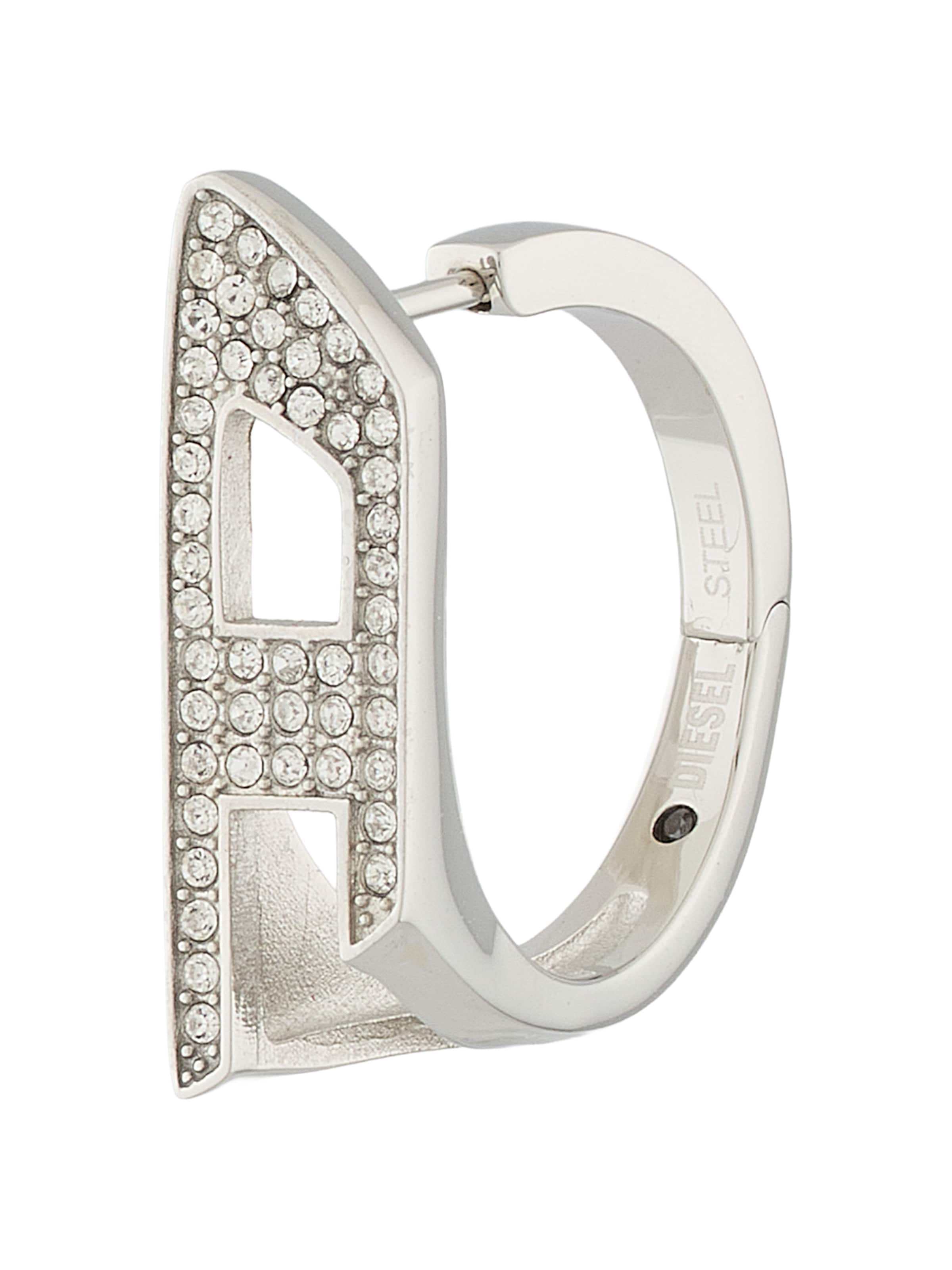 DIESEL Náušnice - Strieborná: predná strana