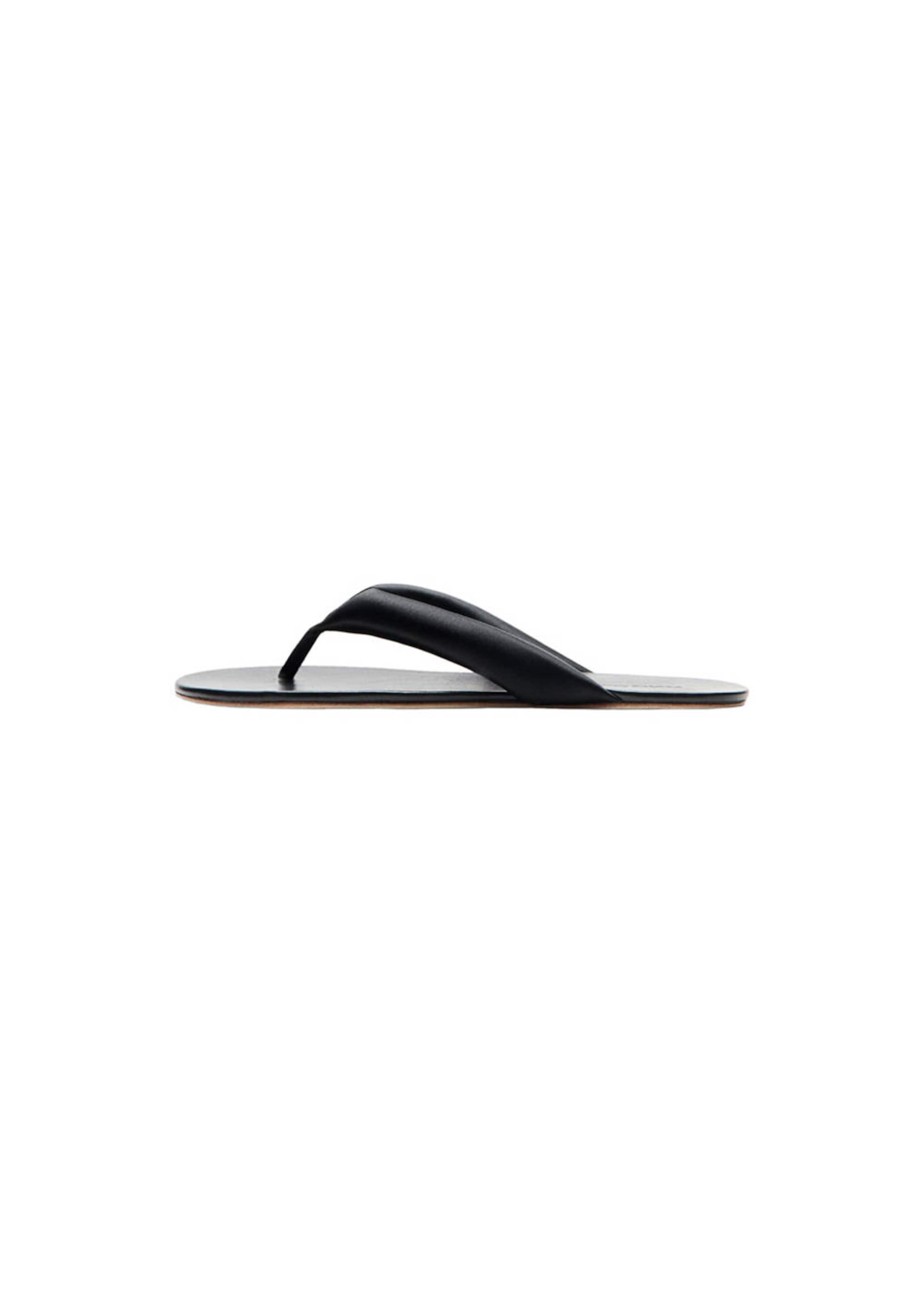 MANGO T-Bar Sandals 'Nati' in Black: front