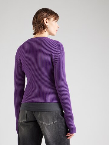 WEEKDAY Вязаная кофта 'Genie' в Лиловый